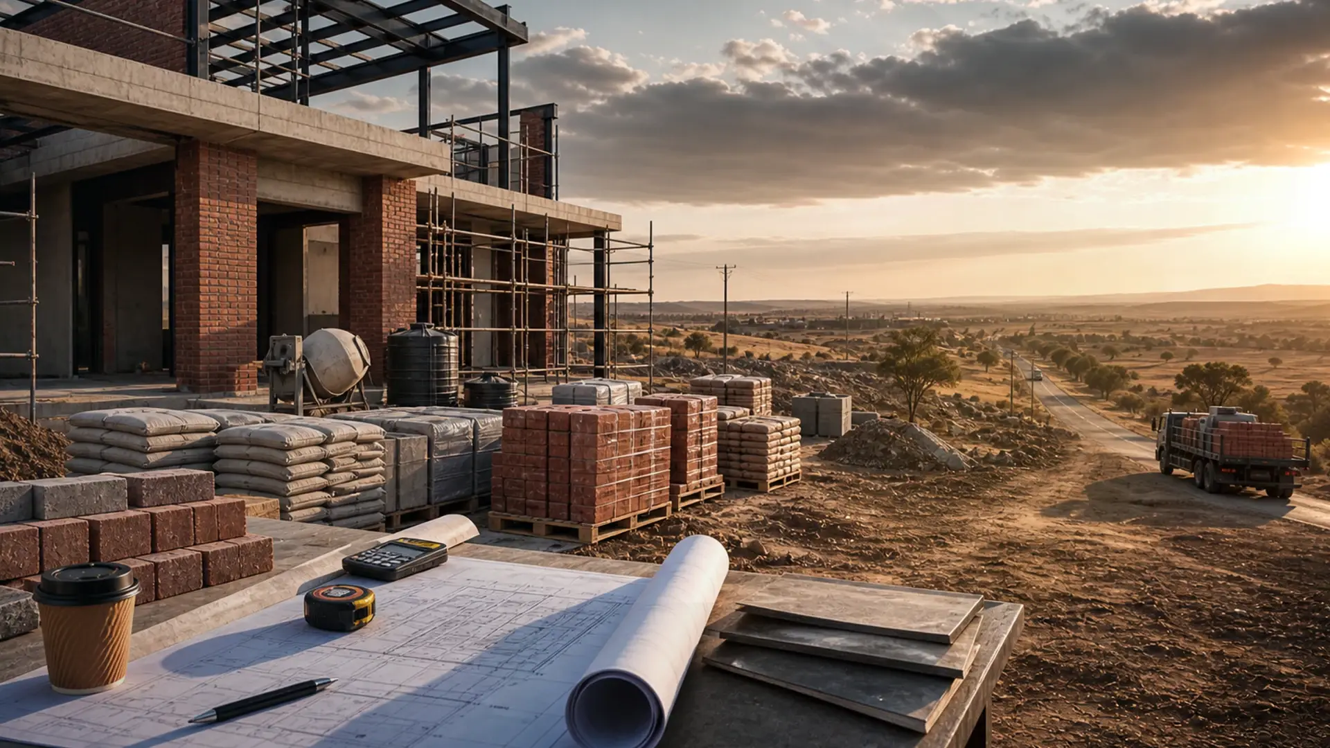 Building Contractors by Benoni Suburb banner showing a Benoni local building site context with plans, access notes and residential materials