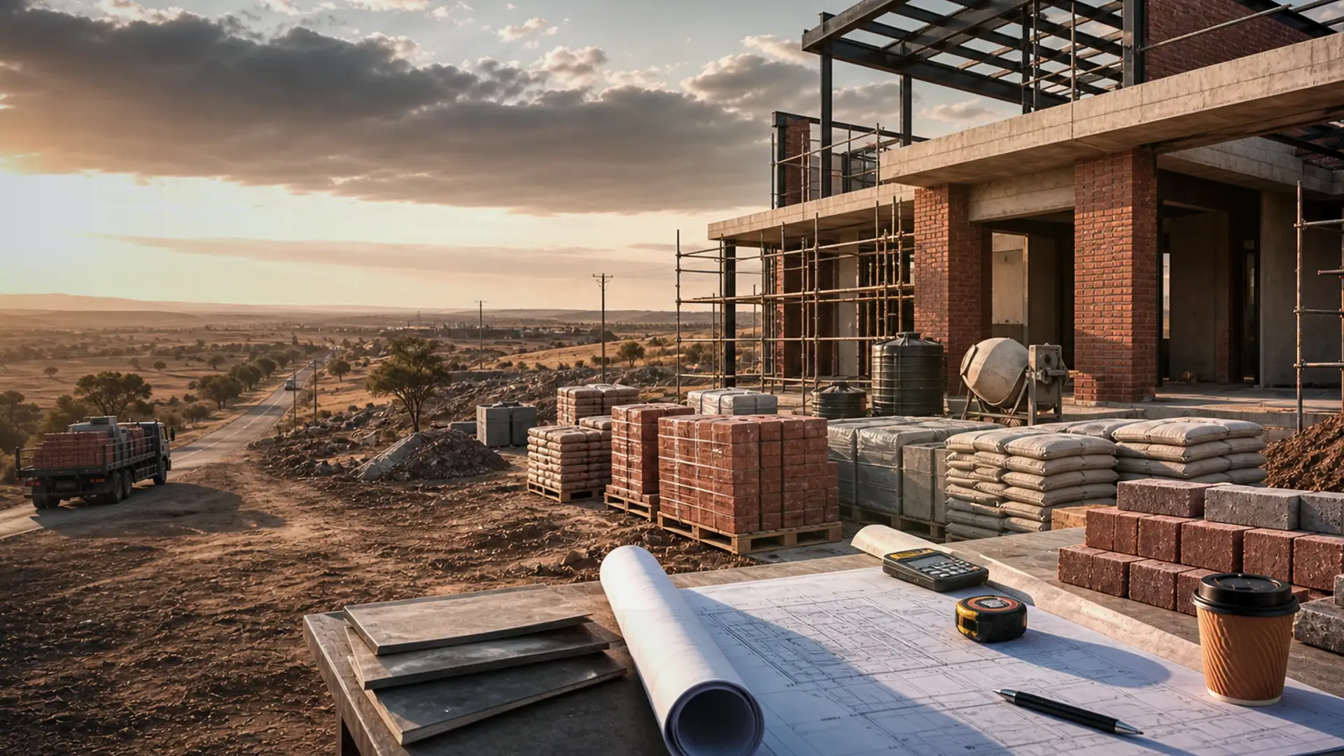 Builders in Rynfield – Big Stands, Bigger Projects banner showing a Benoni local building site context with plans, access notes and residential materials