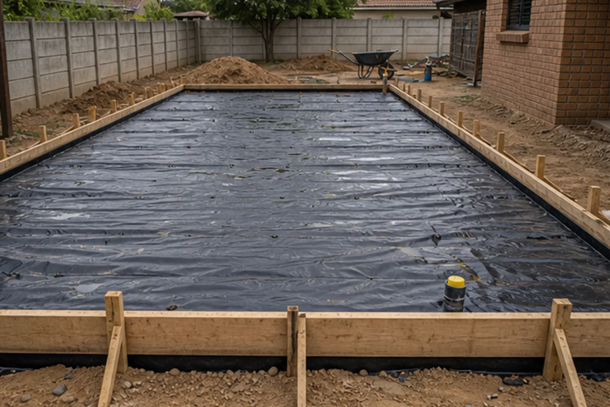 Compacted platform and formwork for a residential surface bed
