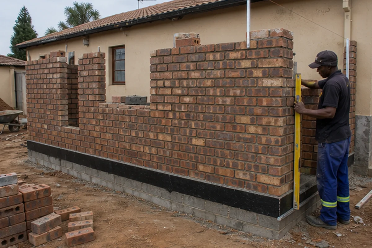 Room addition brickwork tied into an existing single storey house
