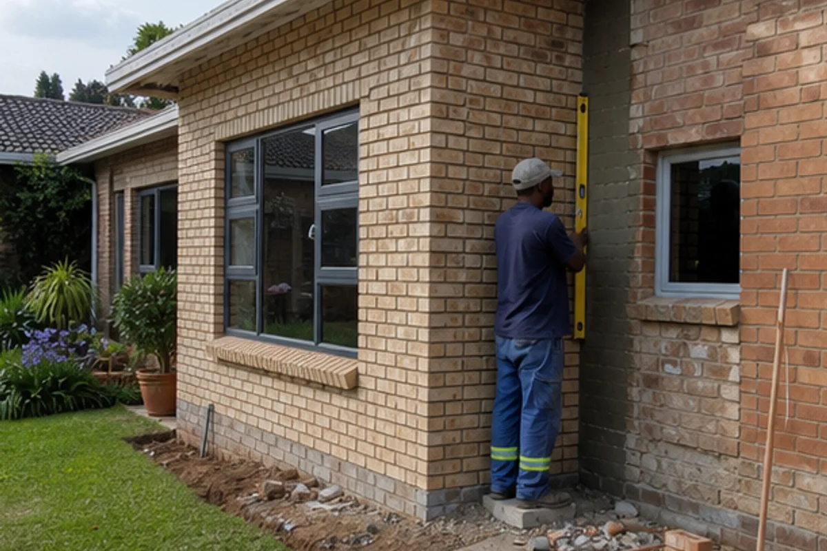 Home extension brickwork tied into an existing Northmead style family house